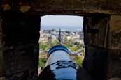 Edinburgh, the capital of Scotland.  The Scott Monument and Princes Street from Edinburgh Castle, Edinburgh, Scotland